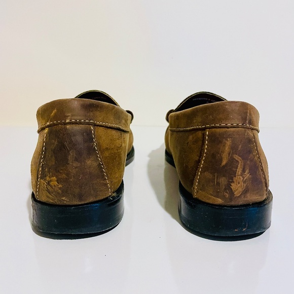 G.H. Bass Brown Leather & Camo Weejuns Penny Loafers Men's 8.5 D Shoes - Picture 5 of 16